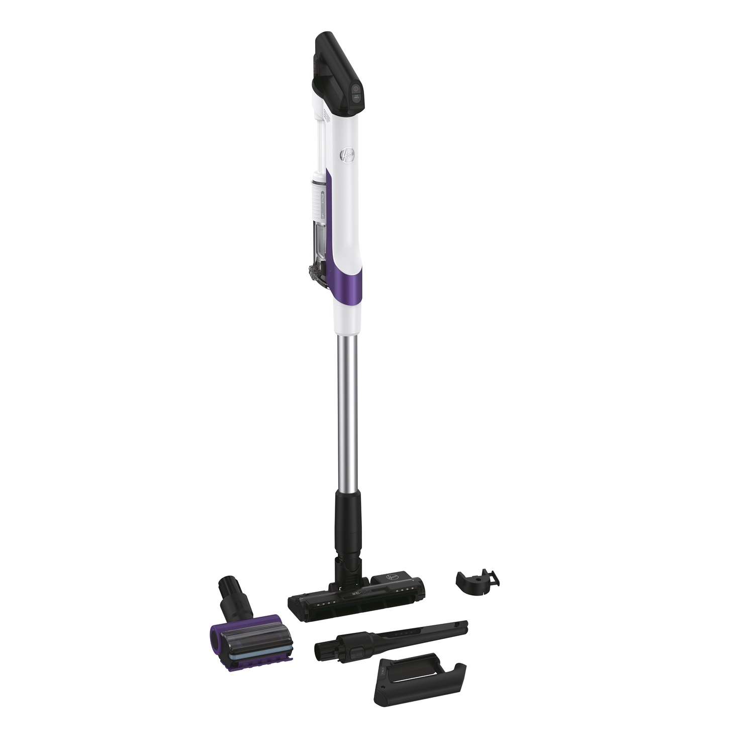 Hoover HF202P 011 Scopa Elettrica Senza Filo 2 in 1 Batteria 165 W Viola - Capacità 1L, Durata Fino a 40 Min, Single Cyclone Technology