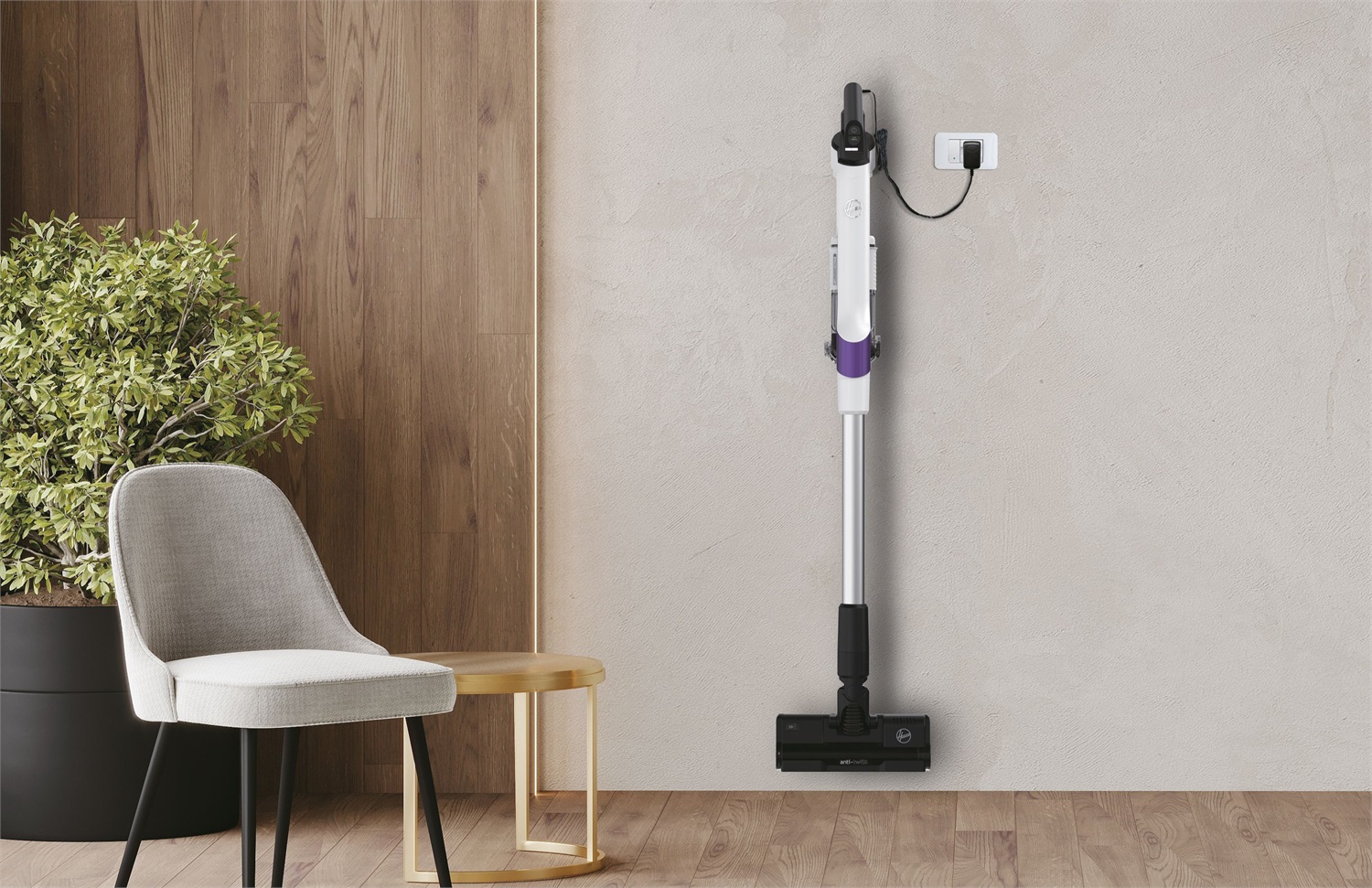 Hoover HF202P 011 Scopa Elettrica Senza Filo 2 in 1 Batteria 165 W Viola - Capacità 1L, Durata Fino a 40 Min, Single Cyclone Technology