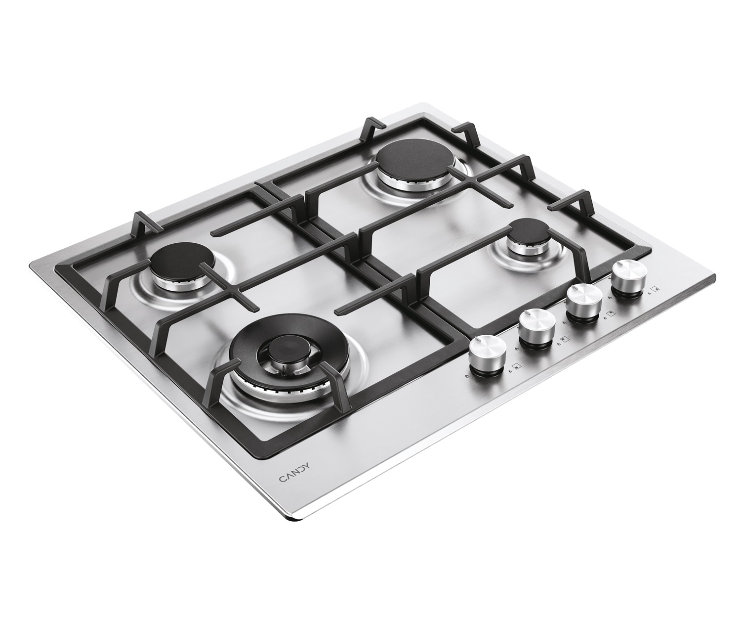 Candy CHG6BF4WTX Piano Cottura Gas 4 Fuochi da Incasso 60 cm in Acciaio Inox