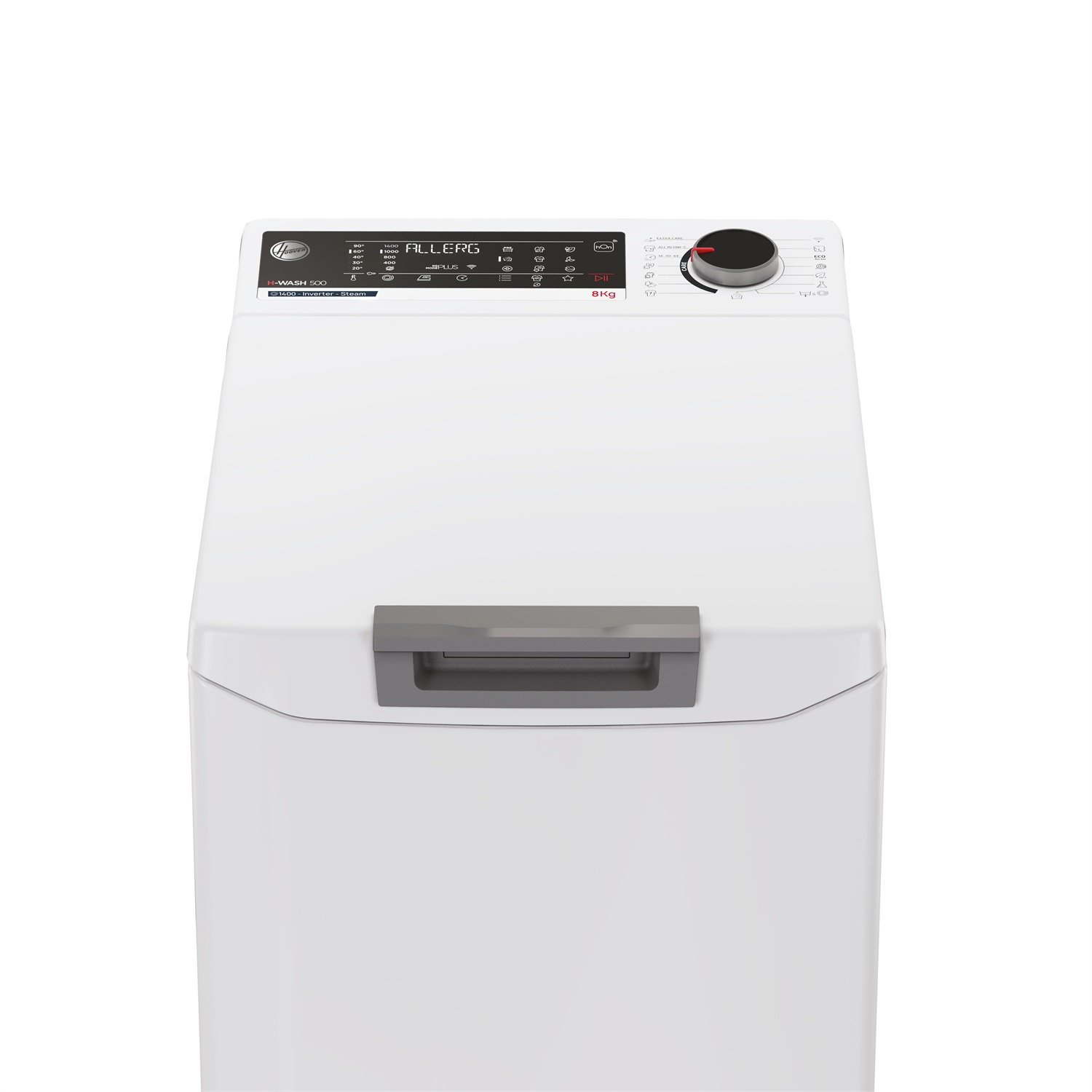 Hoover THOS486TM4-S Lavatrice Caricamento dall'alto 8 kg 1400 Giri/min Classe B Bianco con App hOn e Vapore