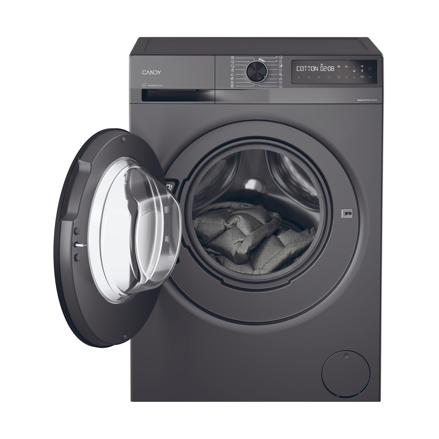 Candy BR 48B6G-S Lavatrice Caricamento Frontale 8 kg 1400 Giri/min Classe A Antracite Inverter Wi-Fi Vapore