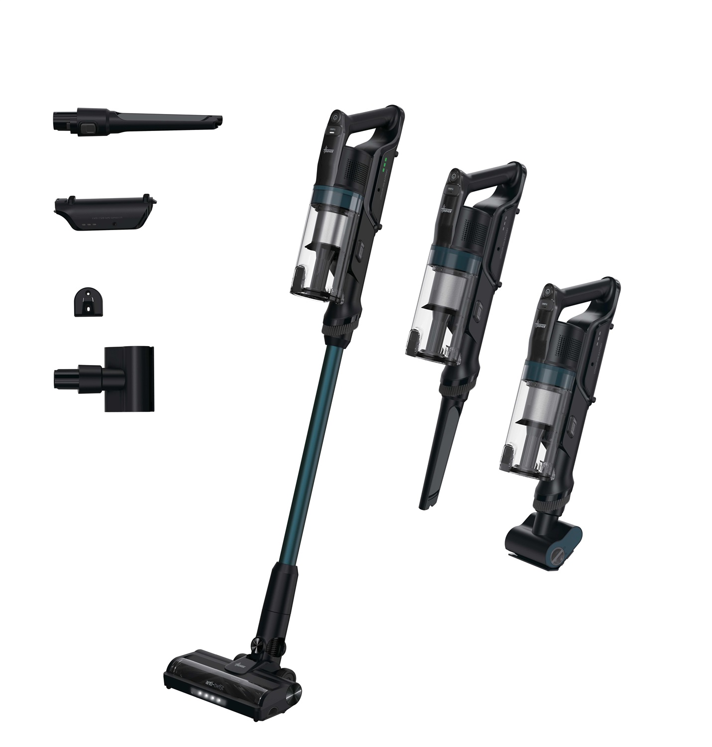 Hoover HF1P10P 011 Aspirapolvere a bastone Senza sacchetto 0,7 L 165 W Ricaricabile Nero/Blu con Autonomia fino a 45 minuti