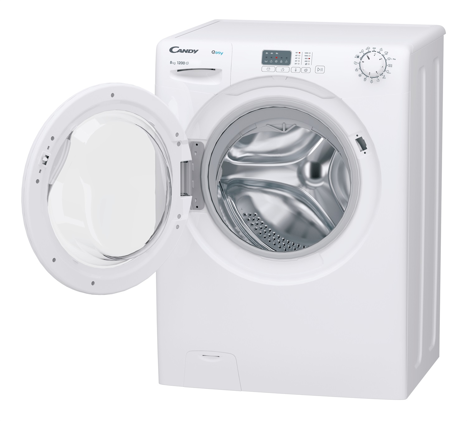 Candy EY281DW4/1-S Lavatrice Caricamento Frontale 8 kg Classe B 1200 Giri/min Bianco con Partenza Ritardata e Profondità 53 cm