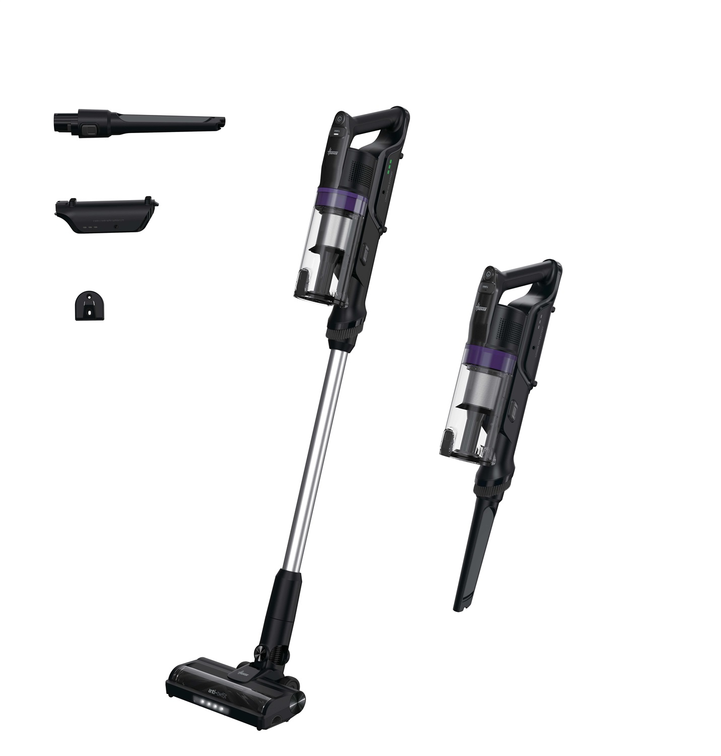 Hoover HF1 Plus Scopa Elettrica Senza Fili 2 in 1 con Modalità Turbo, Spazzola All Floor Anti-Twist, Autonomia Fino a 45 Minuti e Luci LED