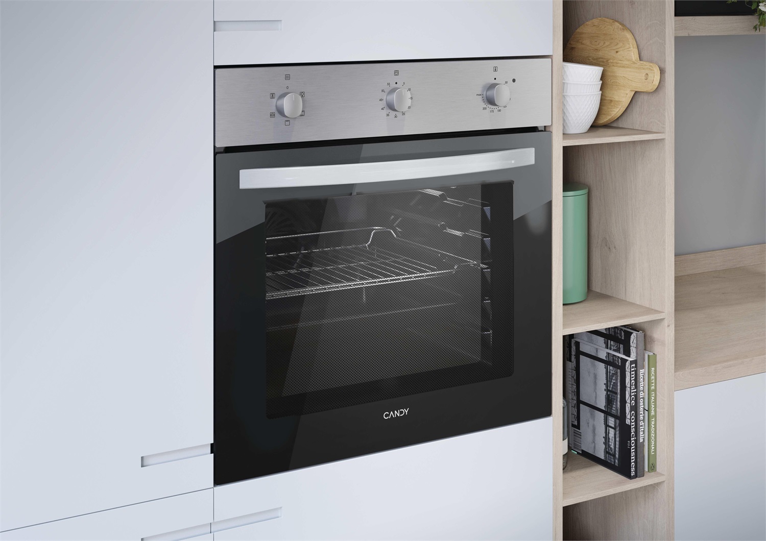 Candy FIDC X502IT Forno Elettrico Ventilato da Incasso 65 L A Nero e Acciaio Inox