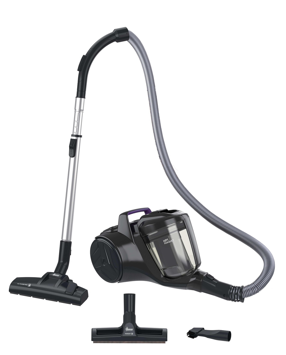 Hoover HPZ107HM 011 Aspirapolvere a cilindro Secco 700 W Senza sacchetto con Contenitore da 2L, Spazzola Parquet e Design Ultra Compatto