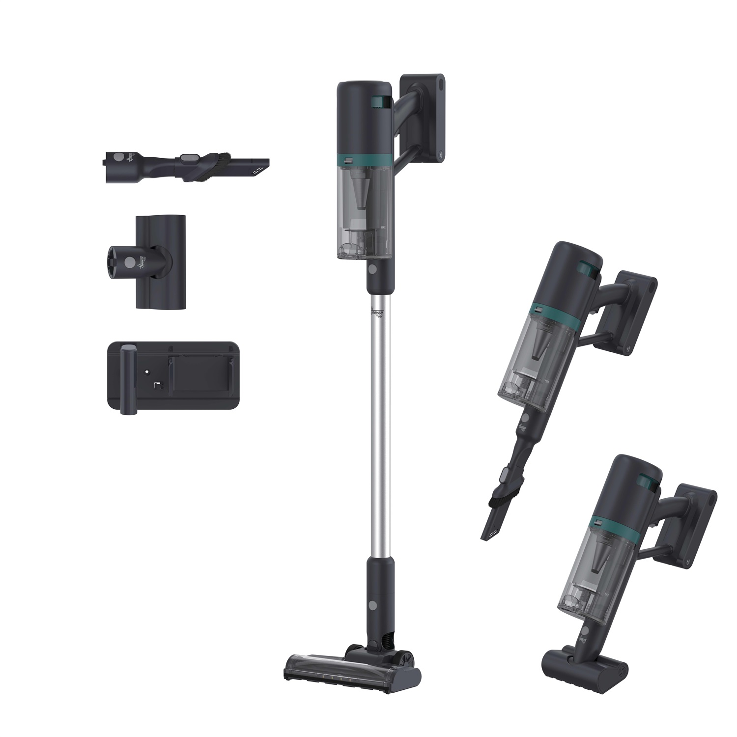 Hoover HFG10P 011 Aspirapolvere Elettrica Senza Sacchetto a Batteria con Filtro HEPA - Potenza 200 Watt, Colore Blu e Grigio