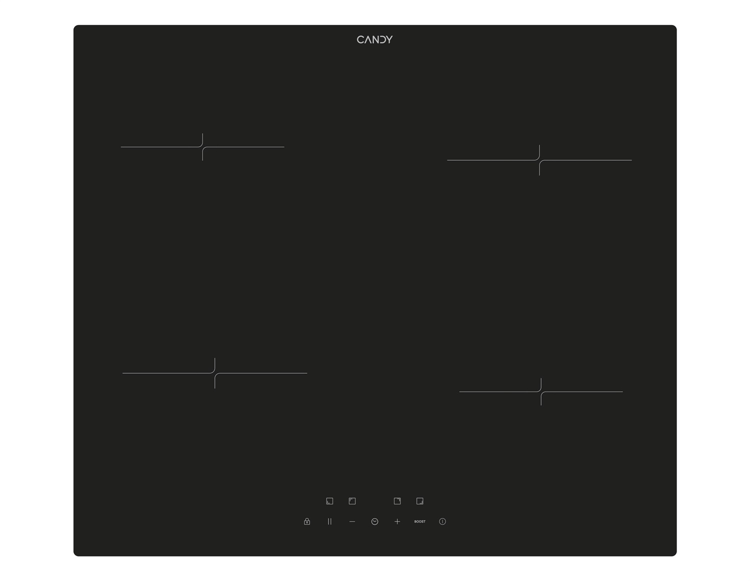 Candy CI642CA Piano Cottura a Induzione 59 cm Nero con 4 Zone di Cottura