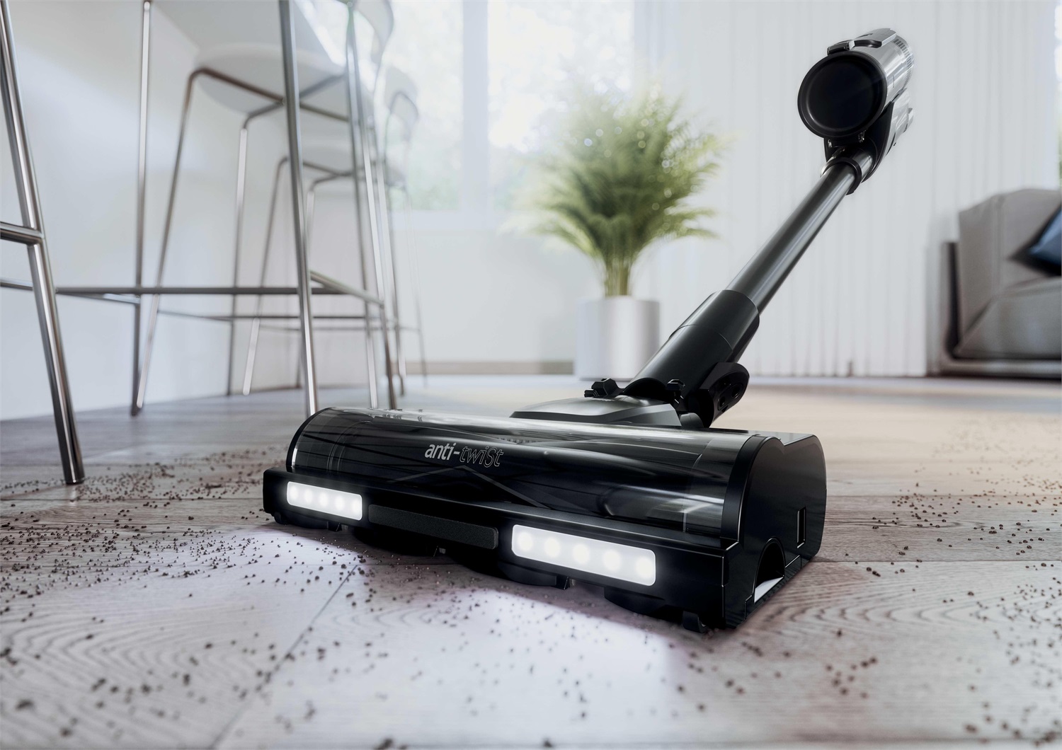 Hoover HF6 - Aspirapolvere a batteria potente con sensore, Dual Way Clean, autonomia fino a 100 minuti, rullo anti torsione e QuickPark