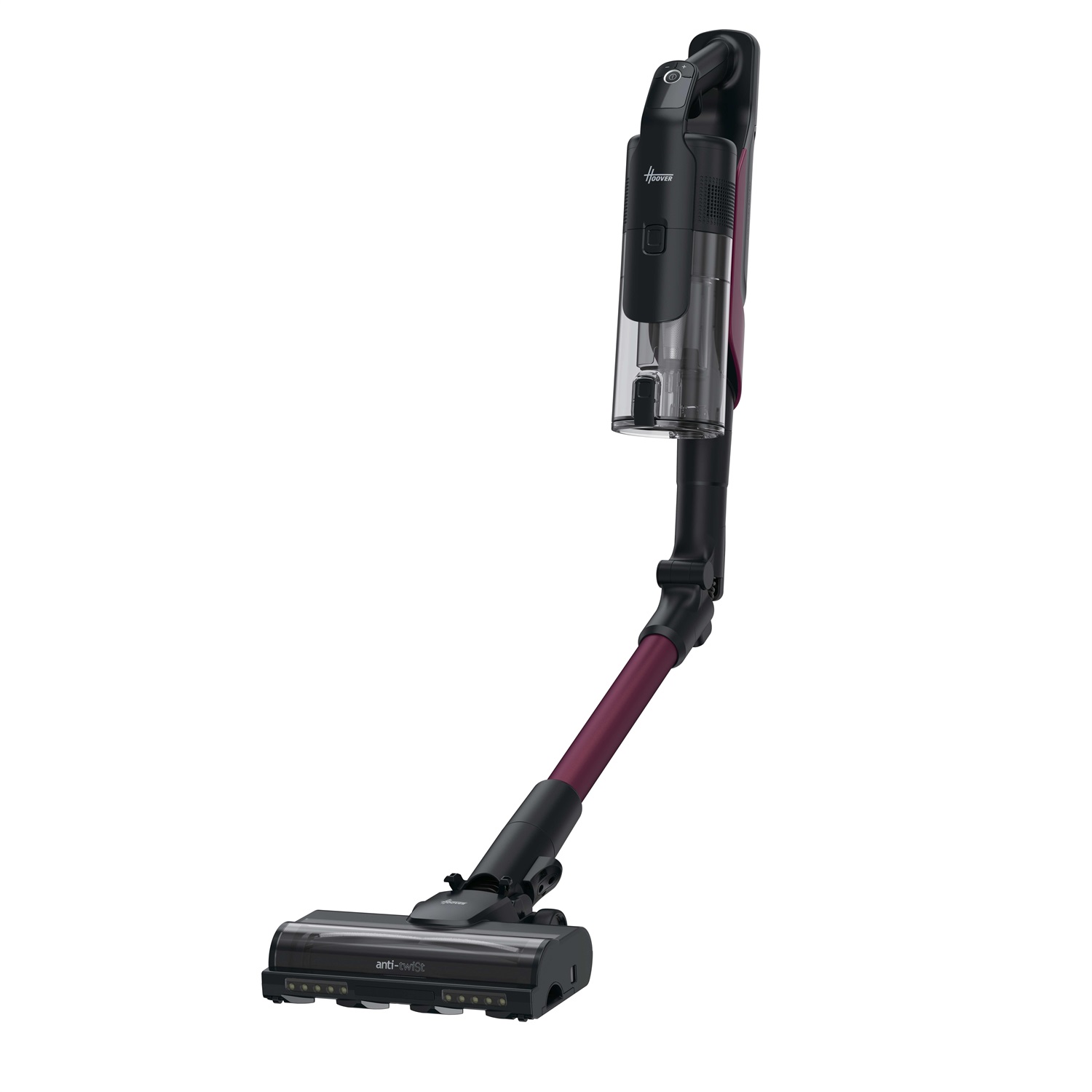 Hoover HF610HX 011 - Scopa Elettrica Senza Filo Magenta, Potente 650 W, Svuotamento Facile e Tubo Pieghevole