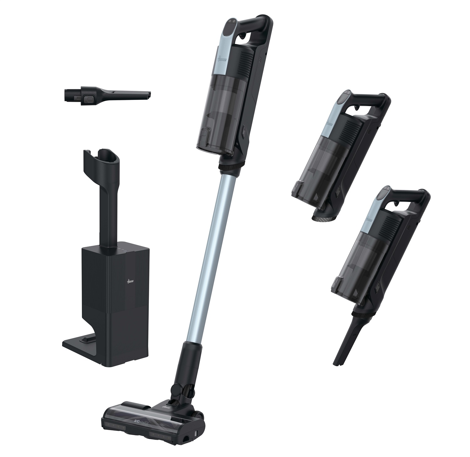 Hoover HF3 Pro Home - Aspirapolvere senza fili con stazione di svuotamento automatico da 3L, autonomia fino a 60 minuti, filtro HEPA13 e spazzola anti-twist