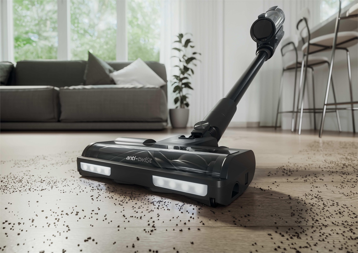 Hoover HF3 Pro Home - Aspirapolvere senza fili con stazione di svuotamento automatico da 3L, autonomia fino a 60 minuti, filtro HEPA13 e spazzola anti-twist
