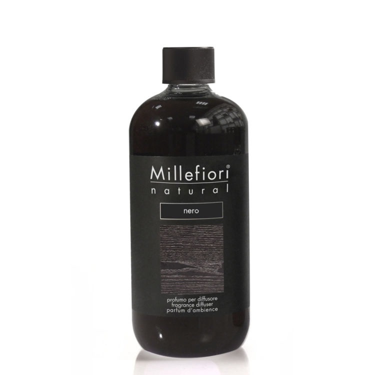 Millefiori Milano Ricarica per Diffusore 500ml - Fragranza Nero con Note di Timo e Patchouli