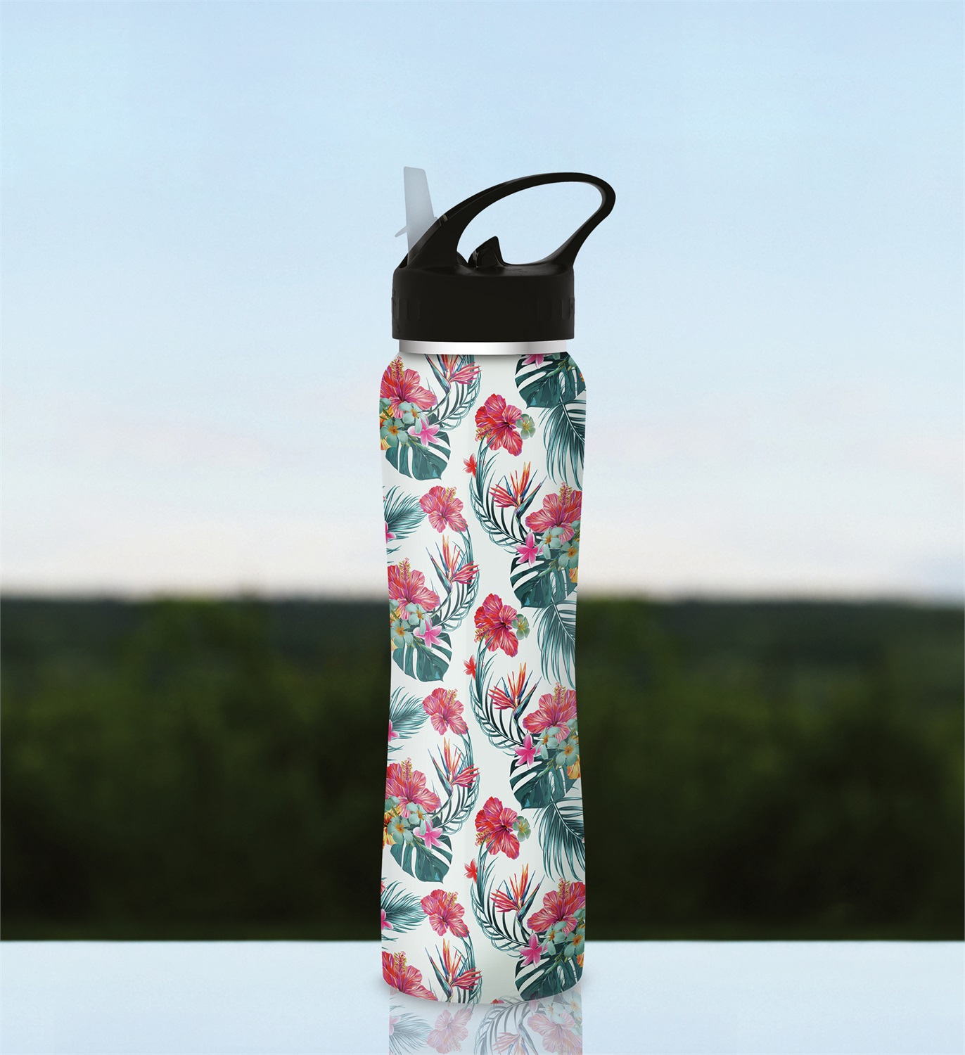 THE STEEL BOTTLE Most Wanted - Borraccia Termica in Acciaio Inox 500 ml con Isolamento Sottovuoto, Chiusura Ermetica e Design Exotic Flowers