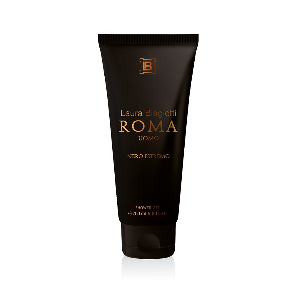 Laura Biagiotti Roma Uomo Nero Estremo Shower Gel 200ml - Gel doccia con note fougère e legnose per uomo