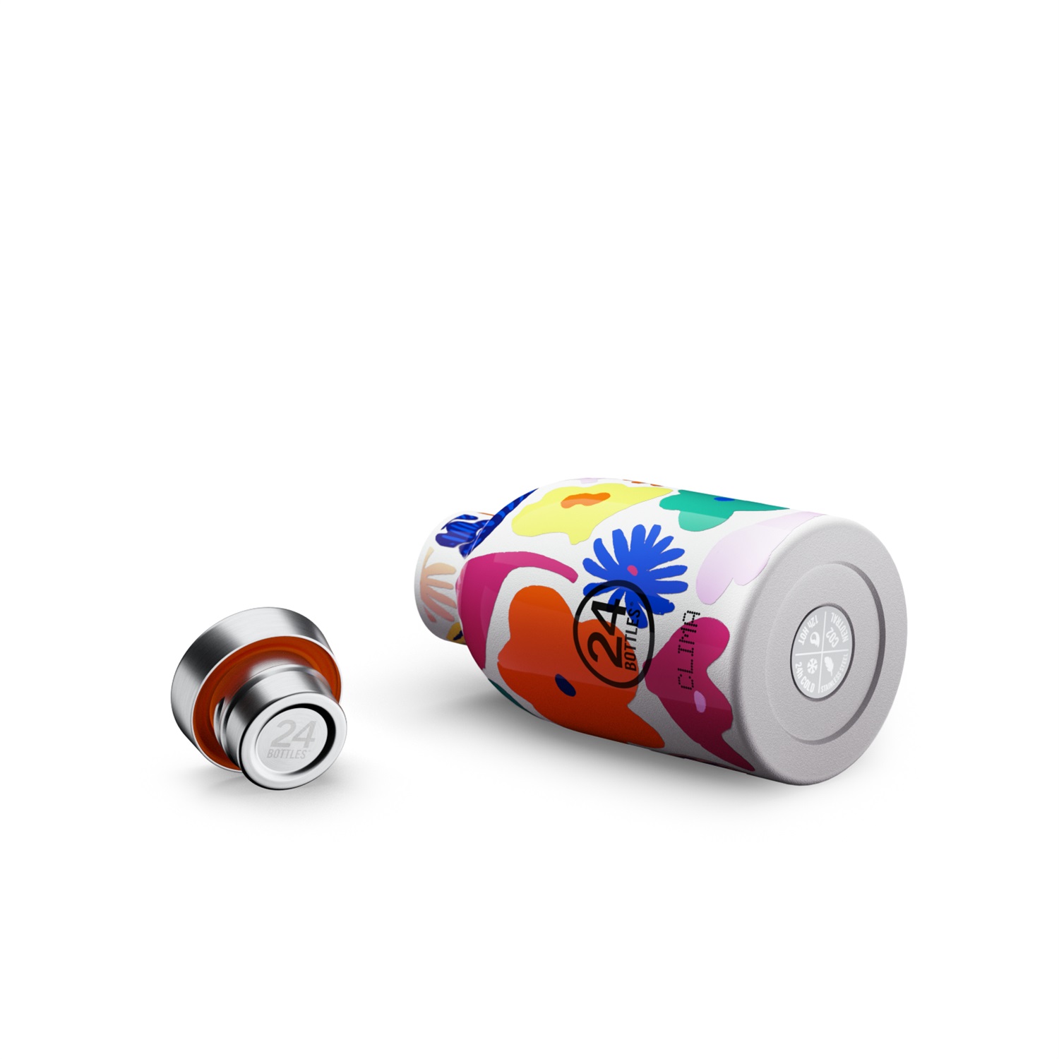 24Bottles Bottiglia Termica Clima Floral Acqua Fiorita 330 ml - Acciaio Inox, Ritenzione Calore 12h, Freddo 24h