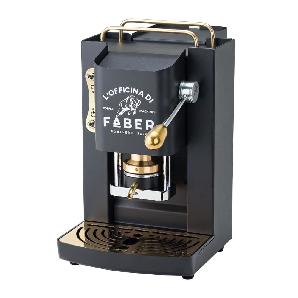 Faber Pro Deluxe Macchina da Caffè a Cialde Automatica/Manuale 1,3 L Nero Opaco con Rifiniture in Ottone