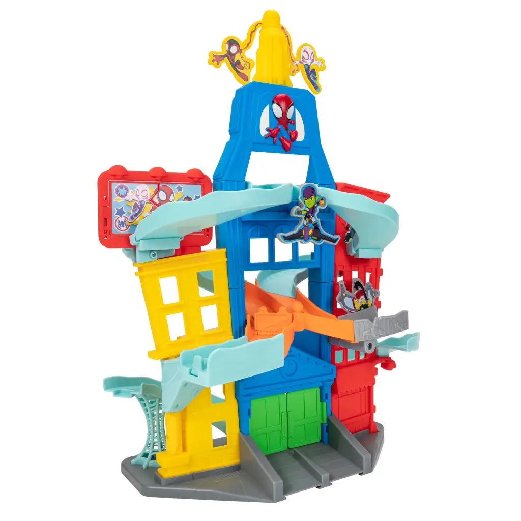 Rei Toys Spidey City Playset con 2 Veicoli Esclusivi - Adatto per Bambini dai 3 Anni