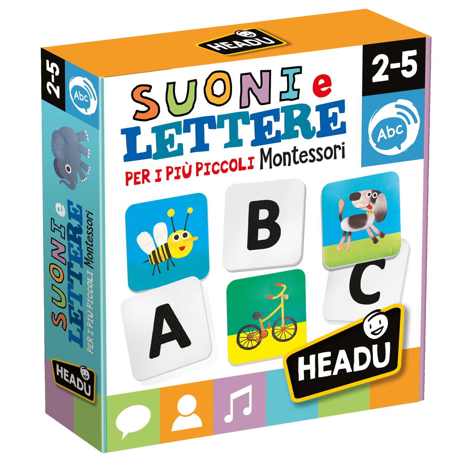 Headu Suoni e Lettere per i più Piccoli - Gioco Educativo Montessori per Insegnare a Leggere e Scrivere (2-4 anni) - IT22977