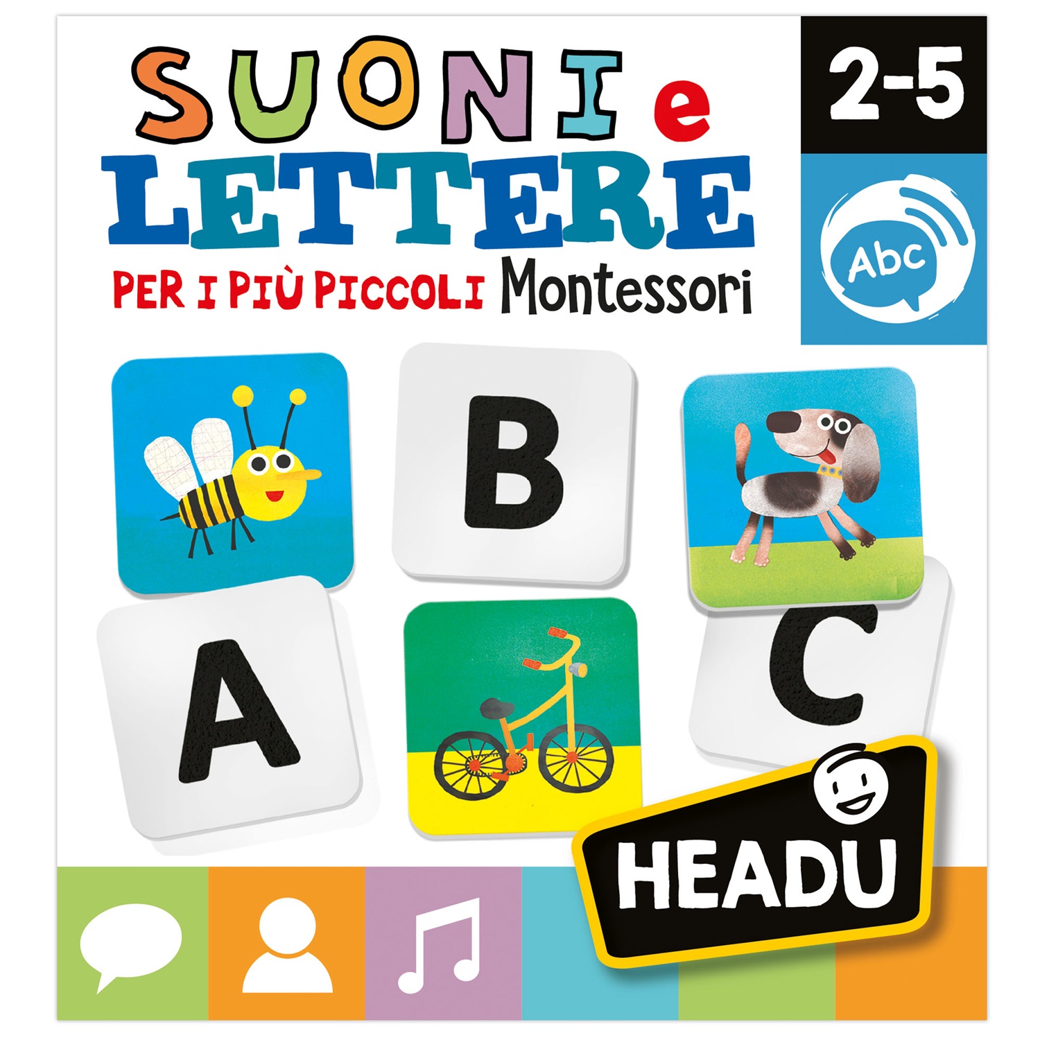 Headu Suoni e Lettere per i più Piccoli - Gioco Educativo Montessori per Insegnare a Leggere e Scrivere (2-4 anni) - IT22977