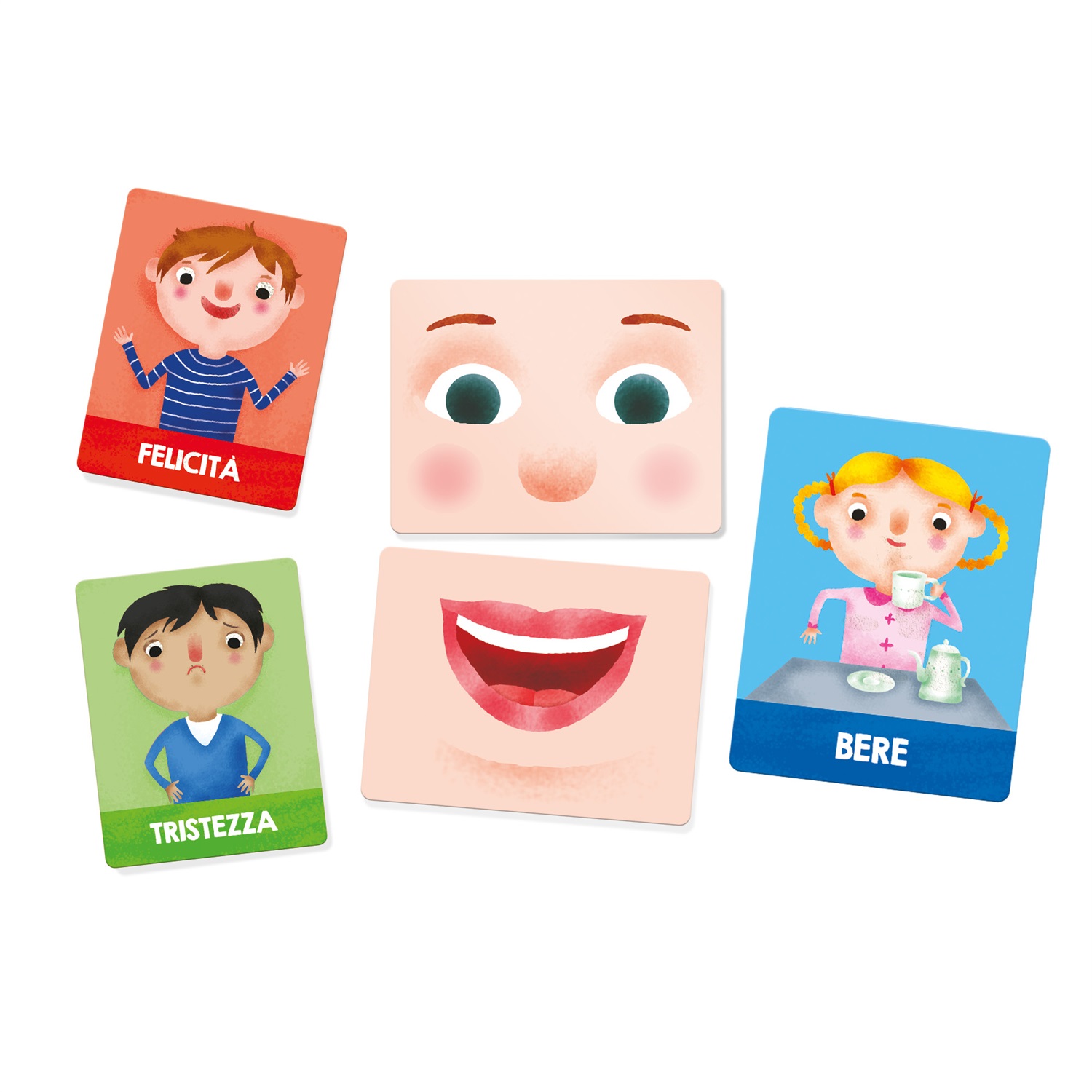 Headu Flashcards Montessori Emozioni e Azioni - Gioco Educativo per Sviluppare Autonomia e Personalità, 40 Carte Smerigliate, Made in Italy