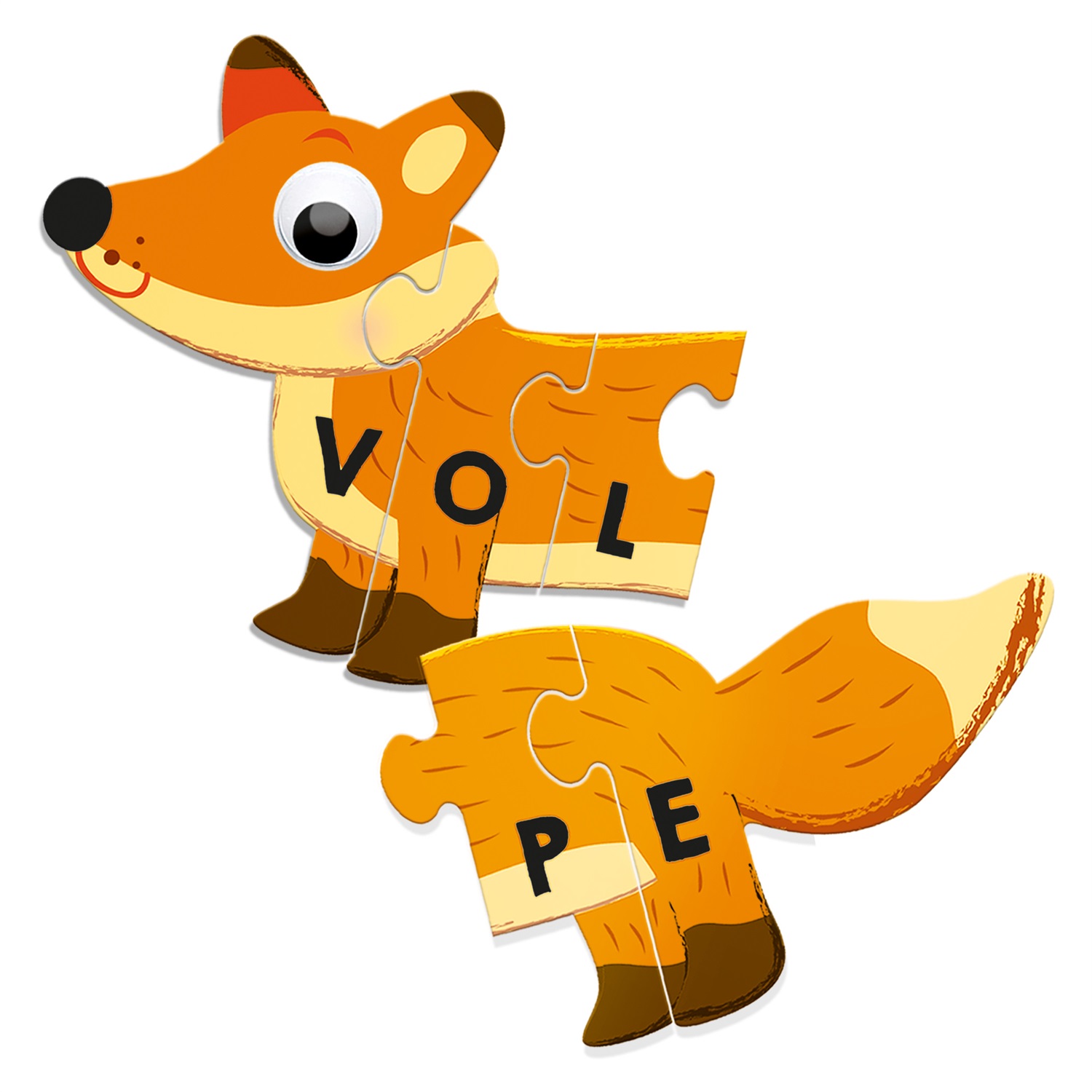 Headu Le Mie Prime Parole - Gioco Educativo per Bambini 3-6 Anni, Componi Animali e Impara a Leggere con Puzzle Autocorrettivi e Occhietti Adesivi