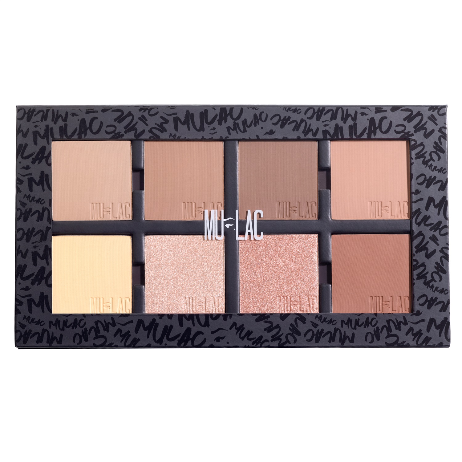 Mulac Cosmetics Olimpia Palette Contouring & Highlighting in Polvere - 8 Colori Professionali per Contouring e Illuminazione