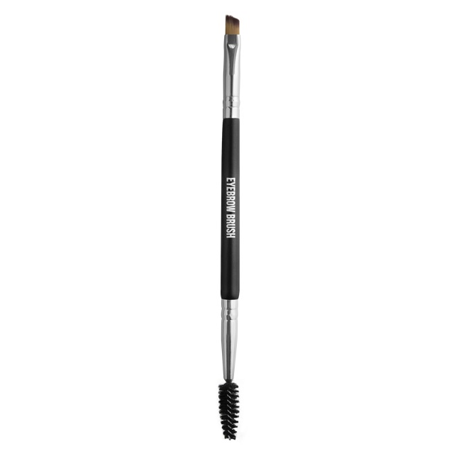 Mulac Cosmetics Eyebrow Brush - Pennello Doppio per Sopracciglia con Scovolo e Pennellino Angolato, Setole Sintetiche, Vegan