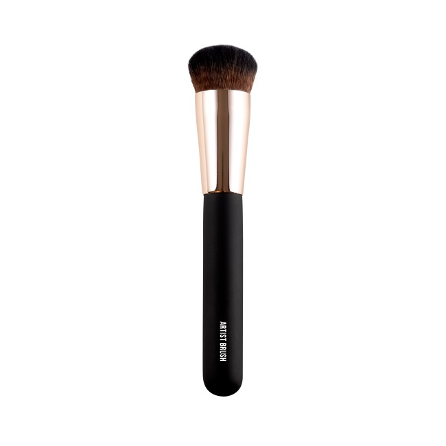 Mulac Cosmetics Artist Brush 03 - Pennello Viso Arrotondato in Fibra Sintetica per Contouring e Fondotinta, Vegan