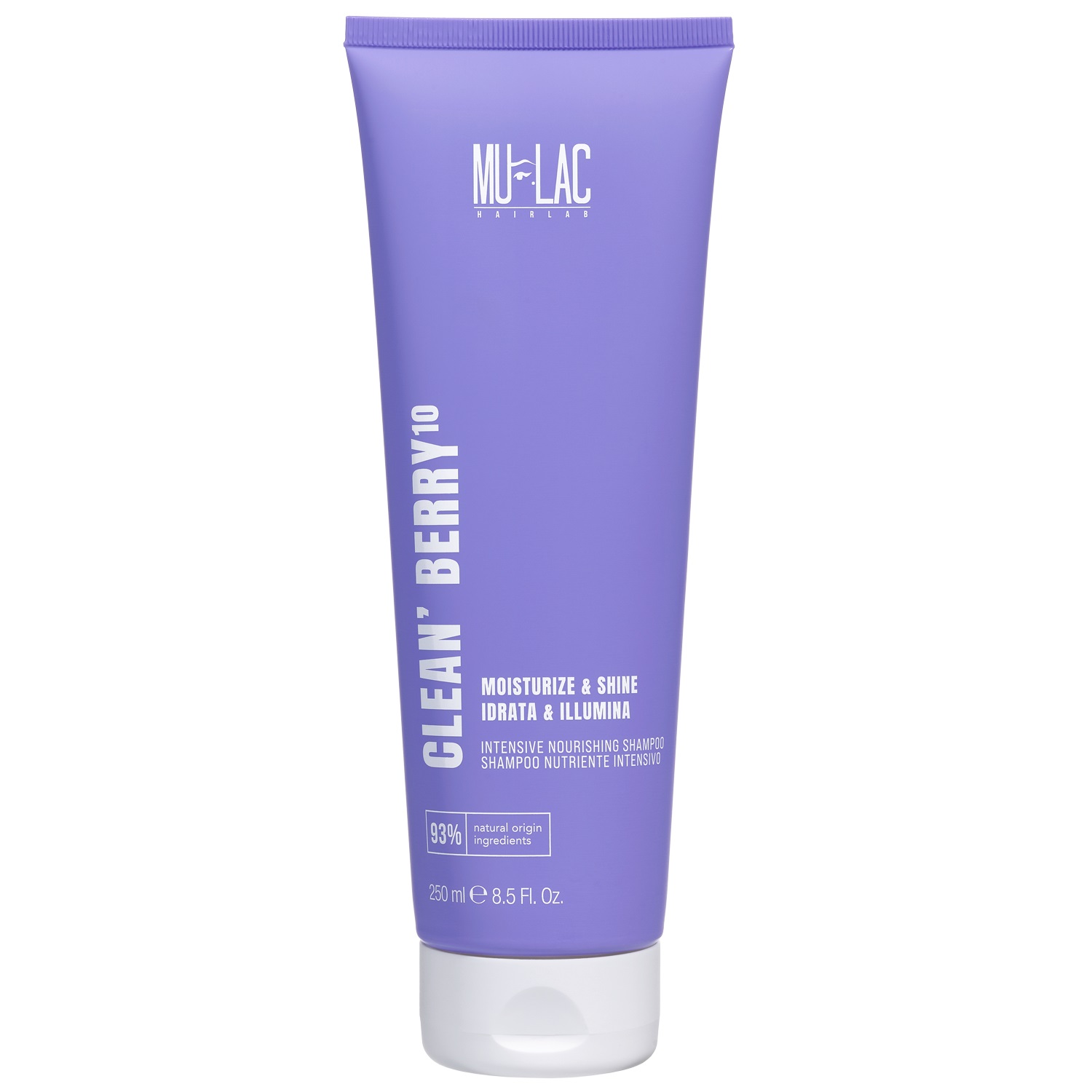 Mulac Cosmetics Clean'berry 10 Shampoo Nutriente Intensivo 250 ml - Con 10 Oli Naturali per Morbidezza e Lucentezza