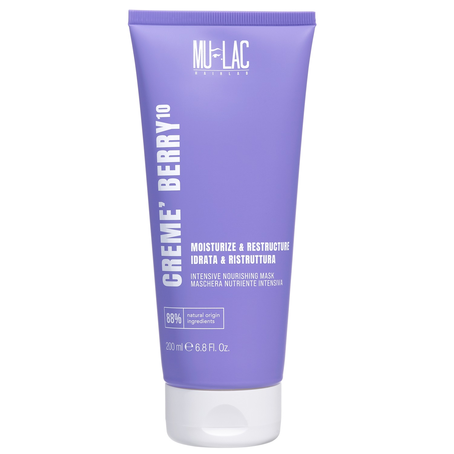 Mulac Creme'Berry 10 Maschera Nutriente Intensiva 200 ml - Idrata e Ristruttura per Capelli Aridi e Fragili