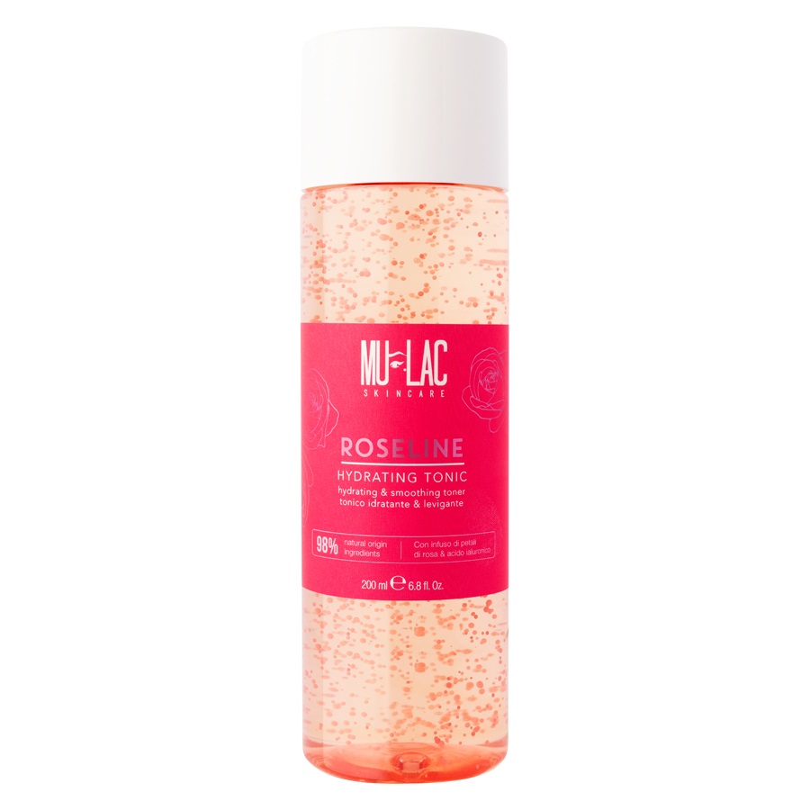 Mulac Cosmetics Roseline Tonico Idratante e Levigante 200ml - Con Rosa Damascena e Acido Ialuronico, Vegan e 98% Ingredienti Naturali