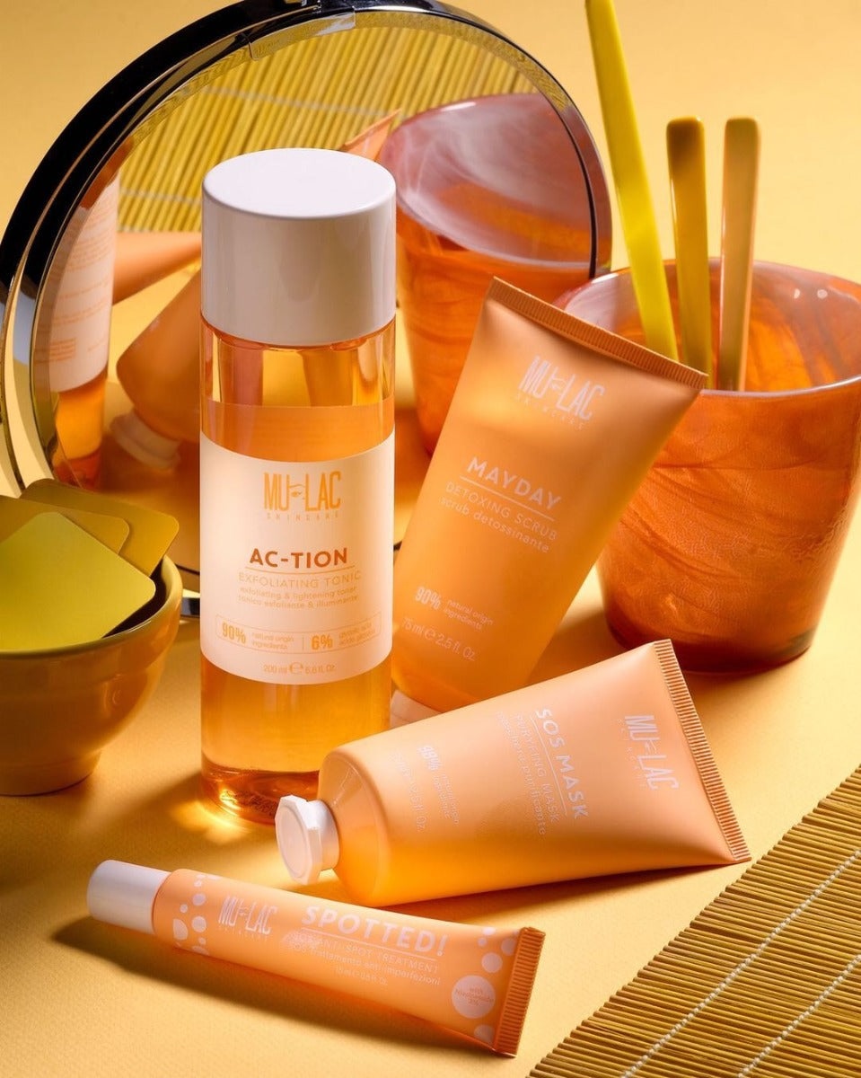 Mulac Cosmetics Ac-Tion Exfoliating Tonic 200ml - Tonico Esfoliante e Illuminante con Acido Glicolico, Vegan e 90% Ingredienti Naturali
