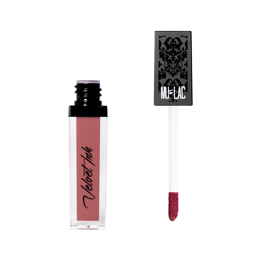 Mulac Cosmetics Velvet Ink Rossetto Liquido Opaco 34 Strawberry Champagne - Ultra Opaco, No-Transfer, Vegan, Lunga Durata