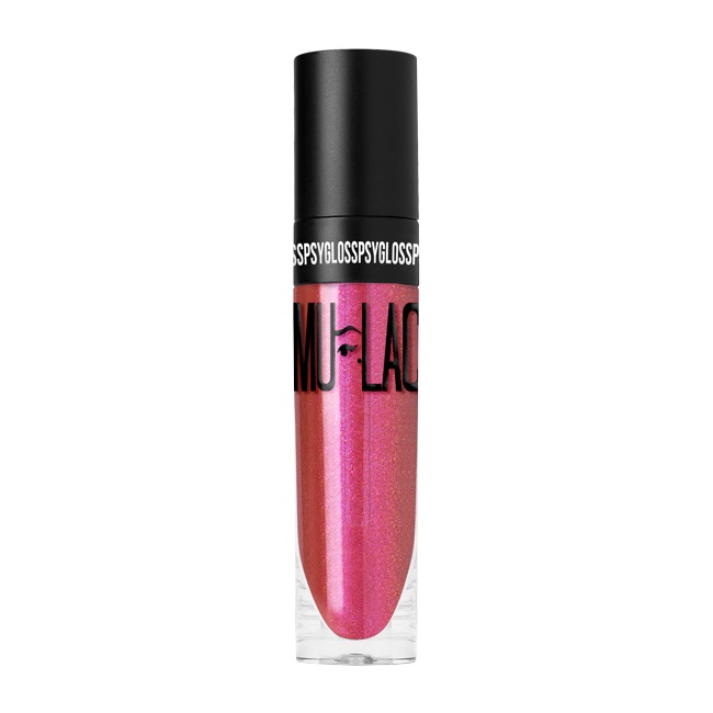 Mulac Cosmetics Psygloss 06 Touchy - Lipgloss Semitrasparente Color Marsala con Perle Rosa e Azzurre, Finish Lucido, Vegan e Rimpolpante