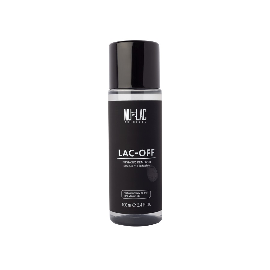 Mulac Cosmetics LAC-OFF Struccante Bifasico 100ml - Rimuove Trucco Waterproof, Senza Profumo e Alcol, Vegan