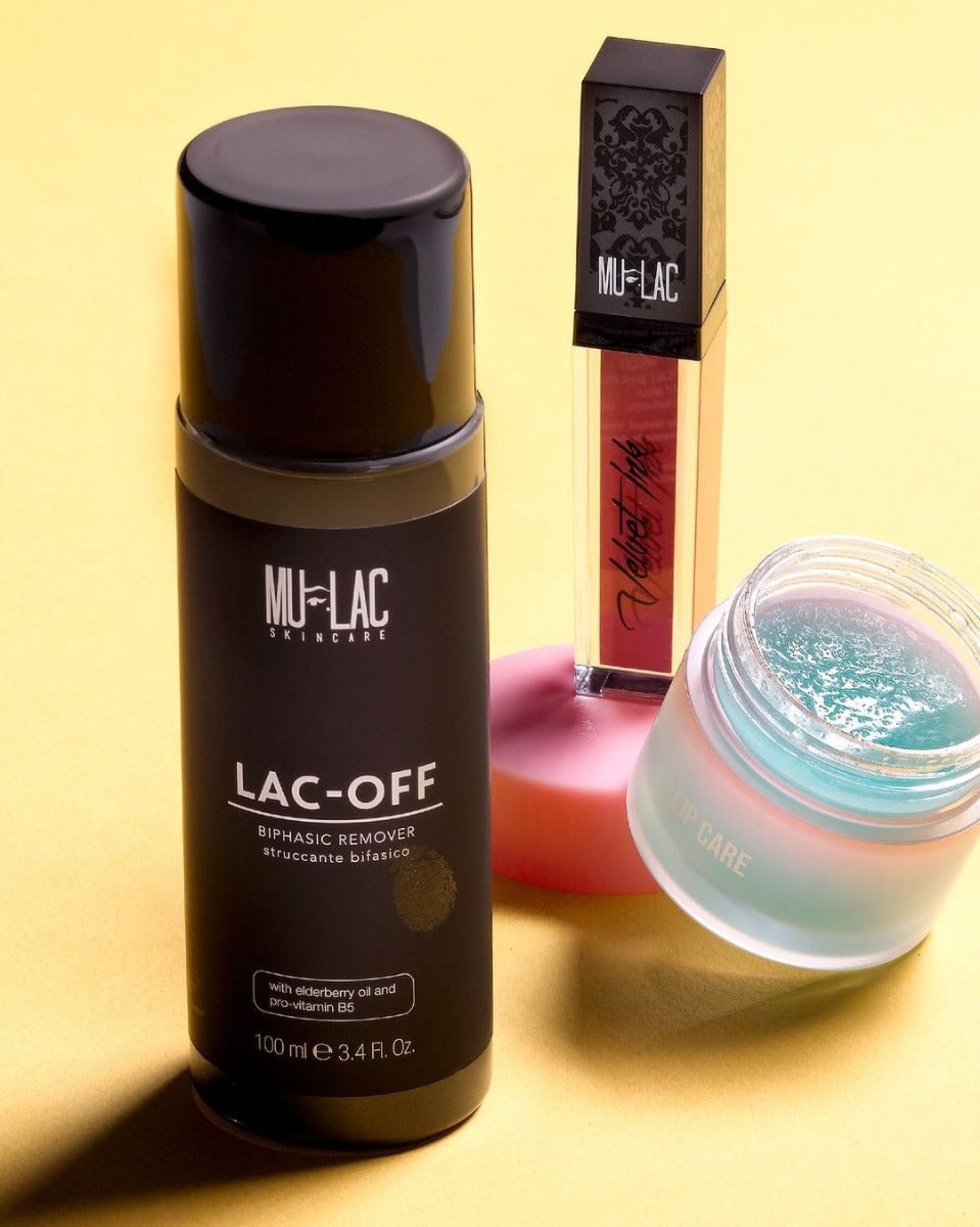 Mulac Cosmetics LAC-OFF Struccante Bifasico 100ml - Rimuove Trucco Waterproof, Senza Profumo e Alcol, Vegan