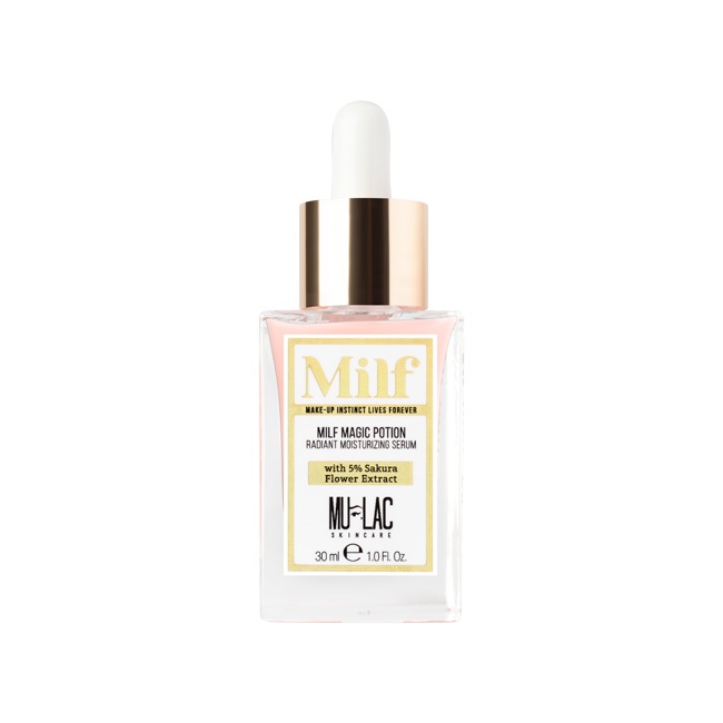 Mulac Cosmetics Milf Magic Potion Siero Viso Illuminante e Idratante 30ml con 5% Estratto di Fiori di Sakura - Formula Vegan