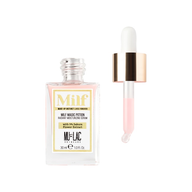Mulac Cosmetics Milf Magic Potion Siero Viso Illuminante e Idratante 30ml con 5% Estratto di Fiori di Sakura - Formula Vegan