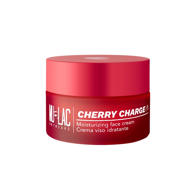 Mulac Cosmetics Cherry Charge Crema Viso Idratante Nutriente Riequilibrante con Cherry-Aquaporin 50 ml - Vegan e 96% Ingredienti Naturali