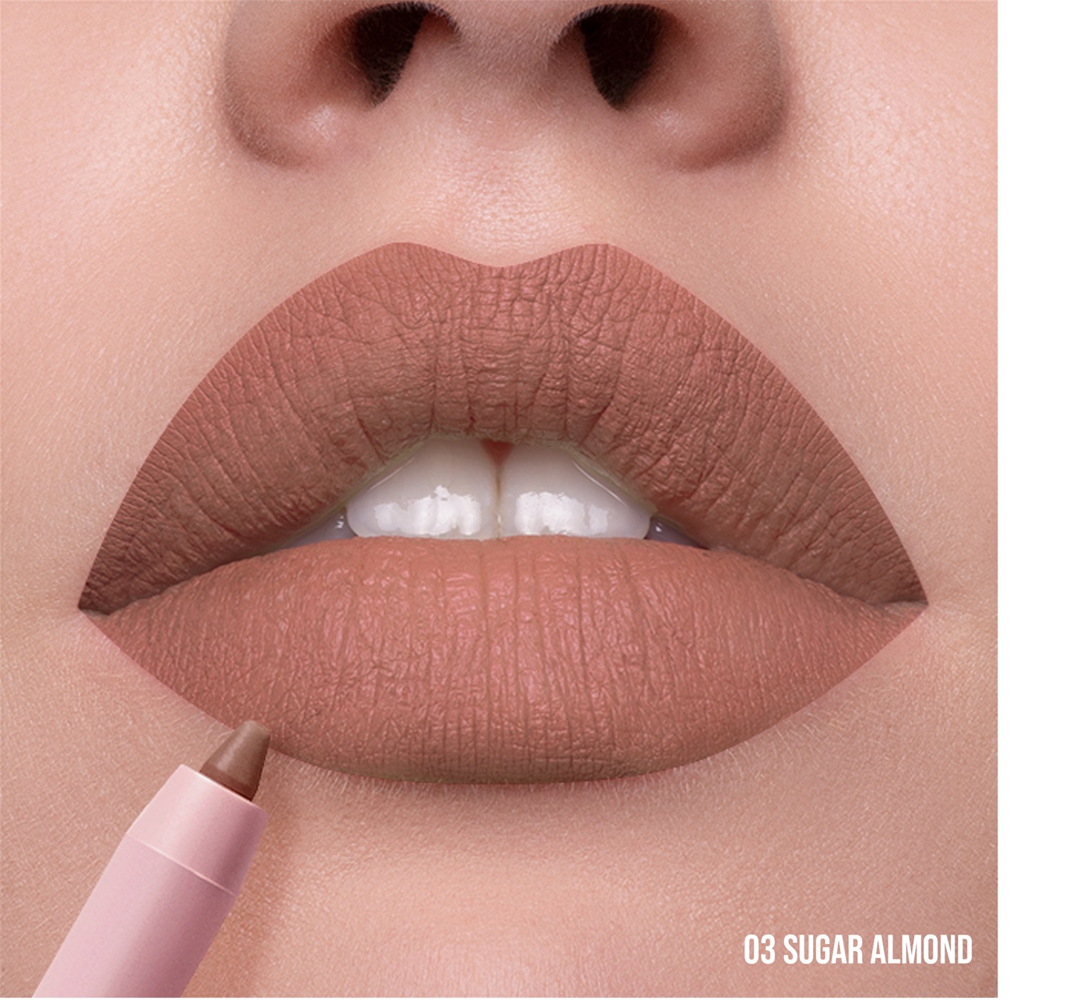 Mulac Cosmetics Lip Master 04 Sugar Almond - Matita Labbra Vegan 1.2g, No-Transfer e Water Resistant