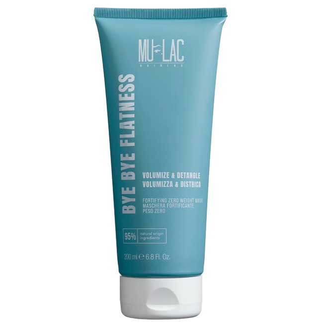 Mulac Bye Bye Flatness Volume Mask 200ml - Maschera Fortificante Peso Zero per Capelli Voluminosi e Districati