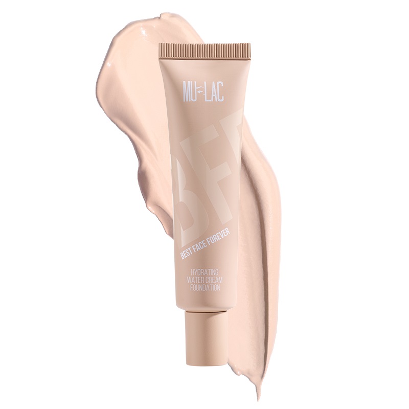 Mulac Cosmetics BFF Best Face Forever Fondotinta Cremoso 30ml - Tonalità Porcellana 1N Brigitte, Vegan, Idratante e Illuminante