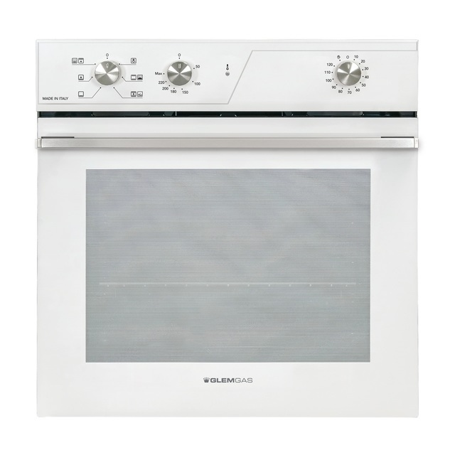 Glem Gas GFR62WH-S3 Forno Elettrico da Incasso 64L 2658W Bianco Classe A - 9 Funzioni, Smalto Titanium, Triplo Vetro