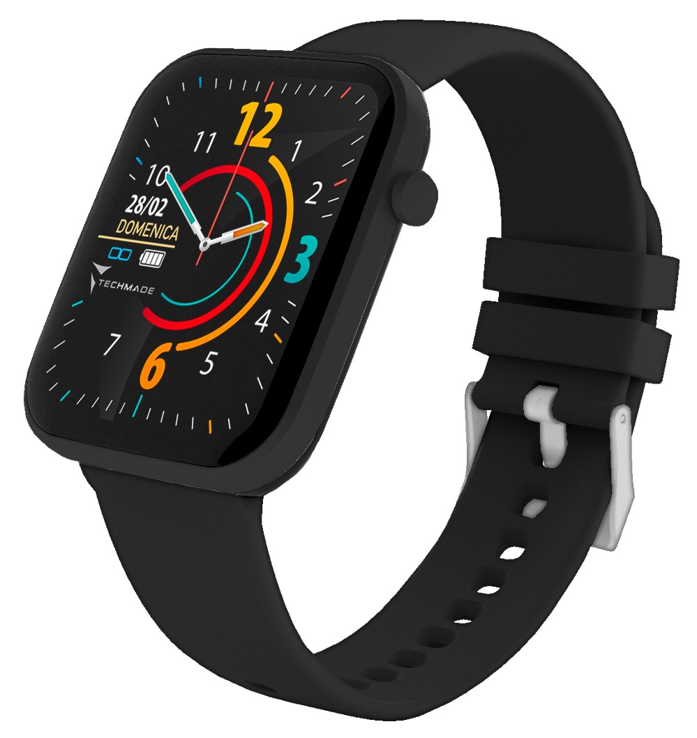 Techmade Hava Smartwatch Alluminio 1.68'' Full Touch Waterproof - Total Black