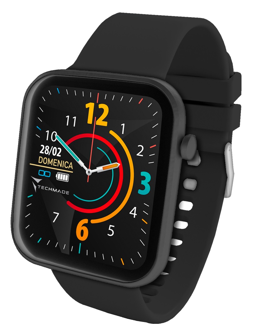 Techmade Hava Smartwatch Alluminio 1.68'' Full Touch Waterproof - Total Black