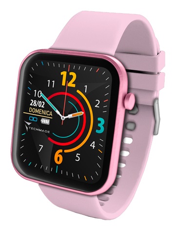 Techmade Hava Smartwatch Total Pink - Smartwatch Full Touch Waterproof con Saturimetro e Display da 1,68