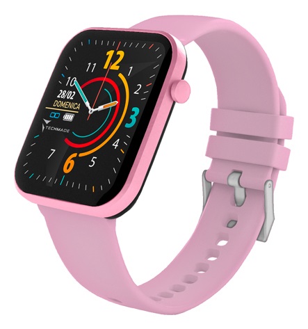 Techmade Hava Smartwatch Total Pink - Smartwatch Full Touch Waterproof con Saturimetro e Display da 1,68