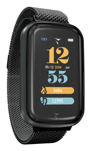 Techmade Steps Smartwatch Maglia Total Black - 3,68 cm (1.45