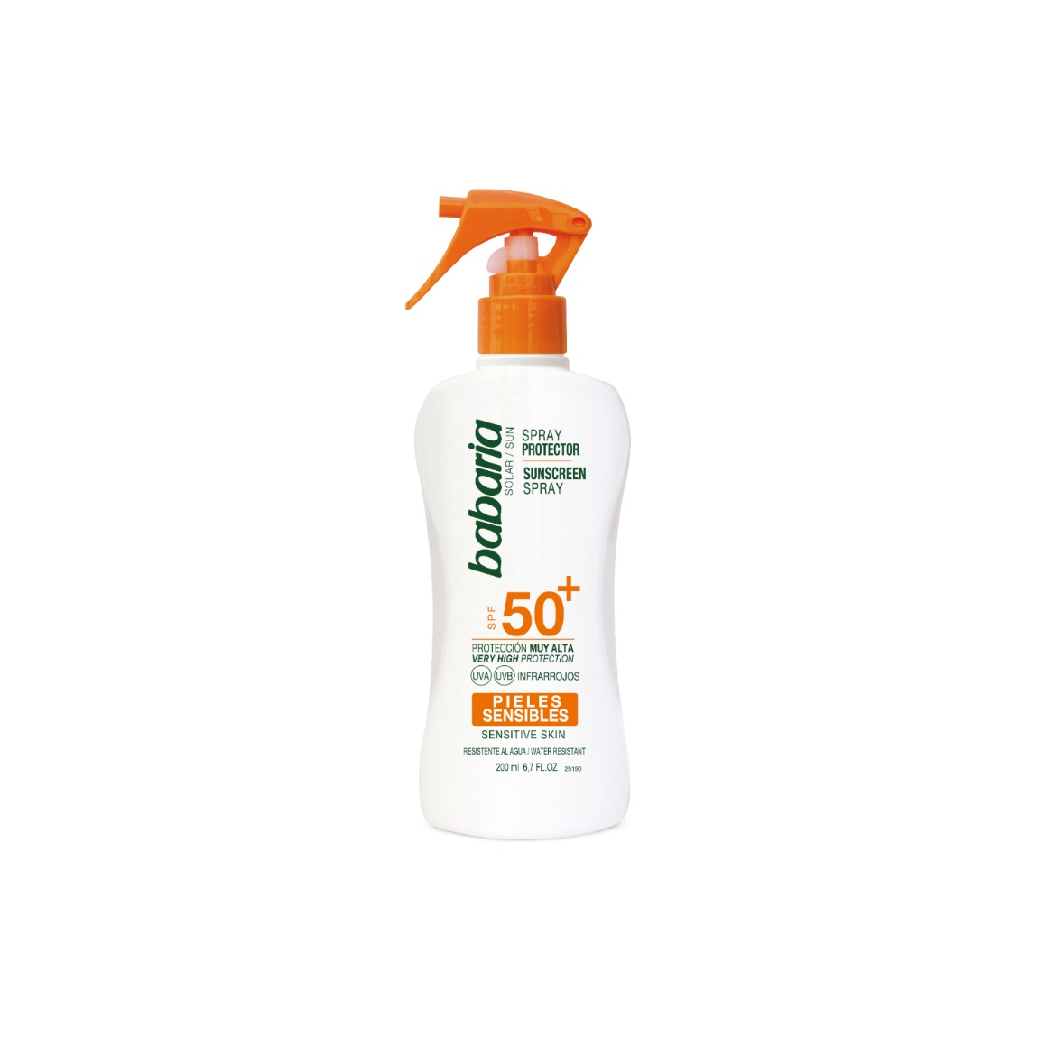 Babaria Spray Protector Solar Sensibles F-50 - Protezione Solare Corpo Unisex 200 ml